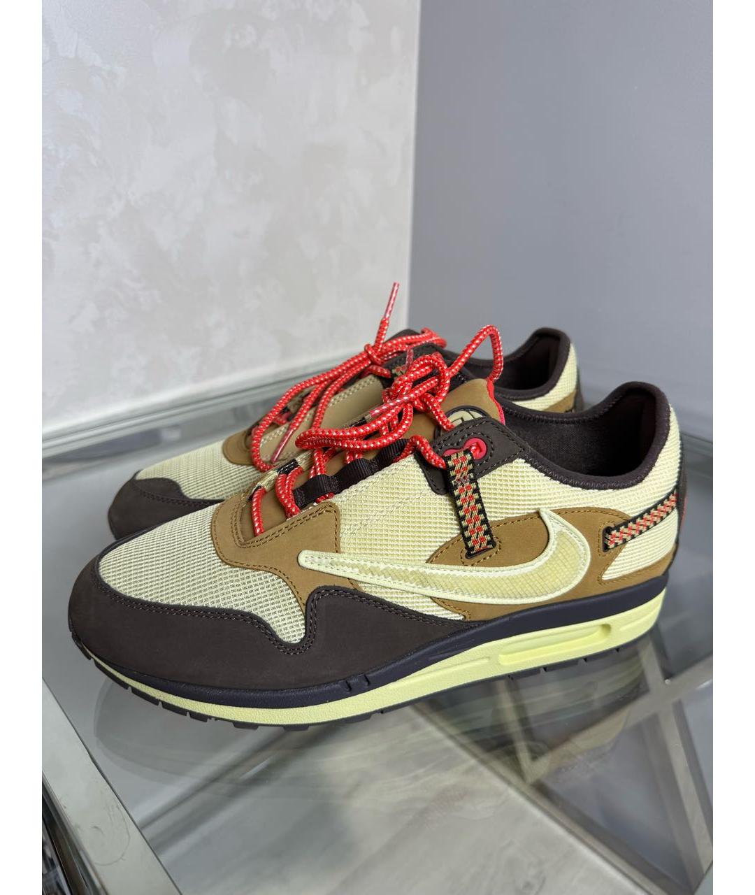 NIKE Горчичные текстильные низкие кроссовки / кеды, фото 2