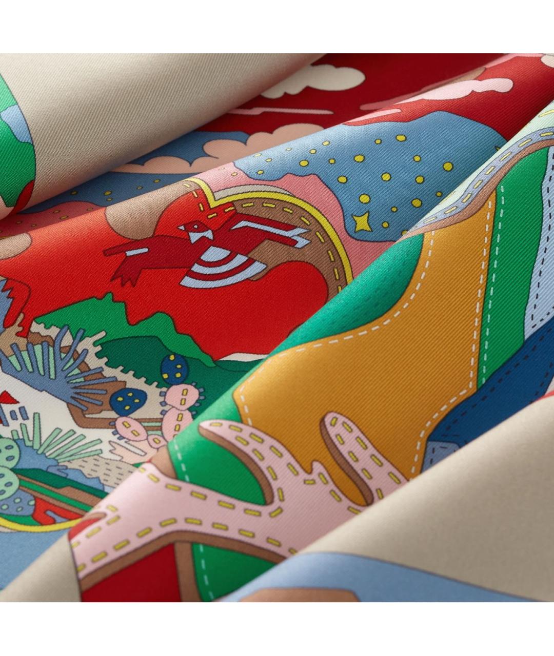 HERMES Мульти шелковый платок, фото 4