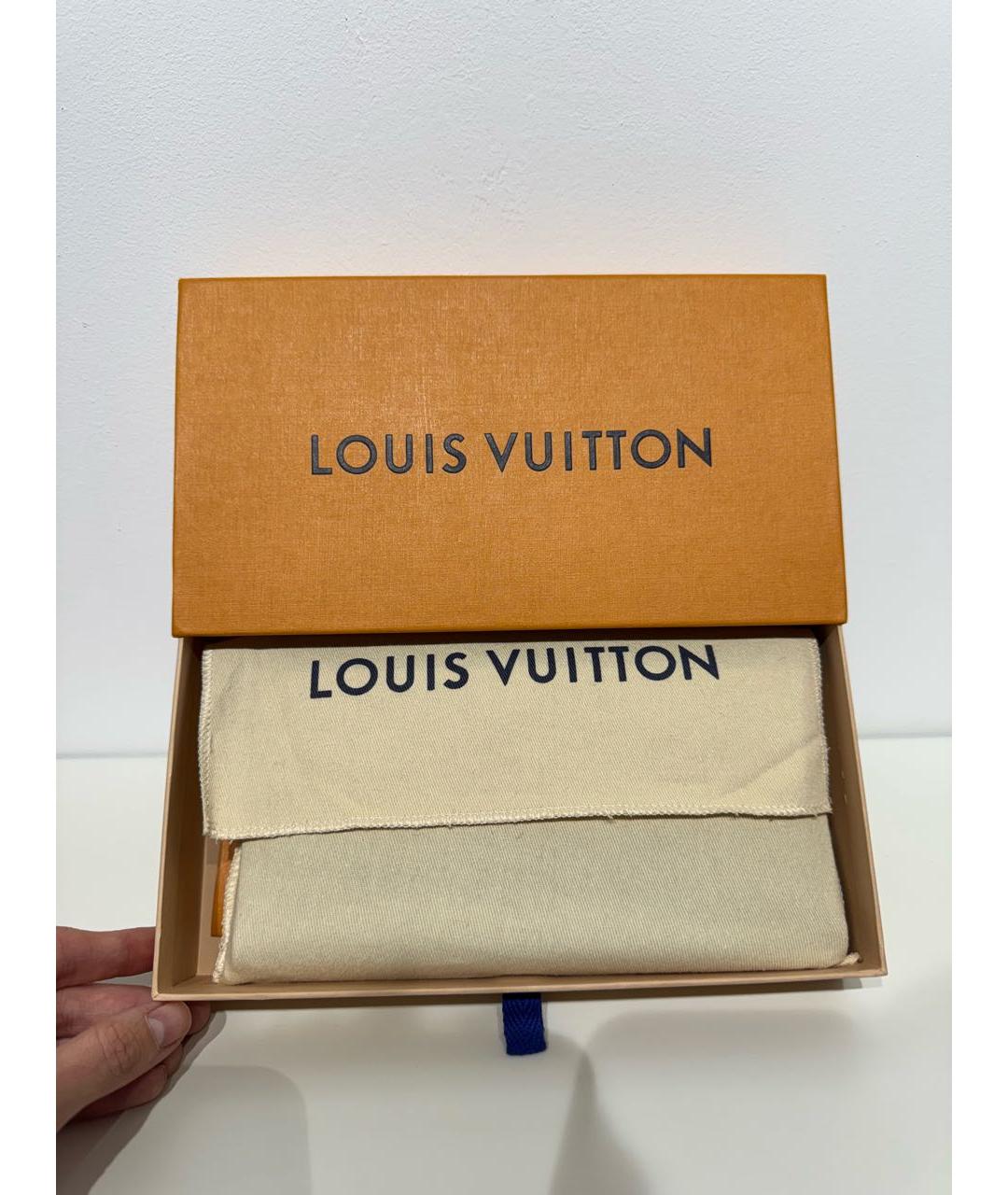 LOUIS VUITTON Черный кожаный кошелек, фото 5
