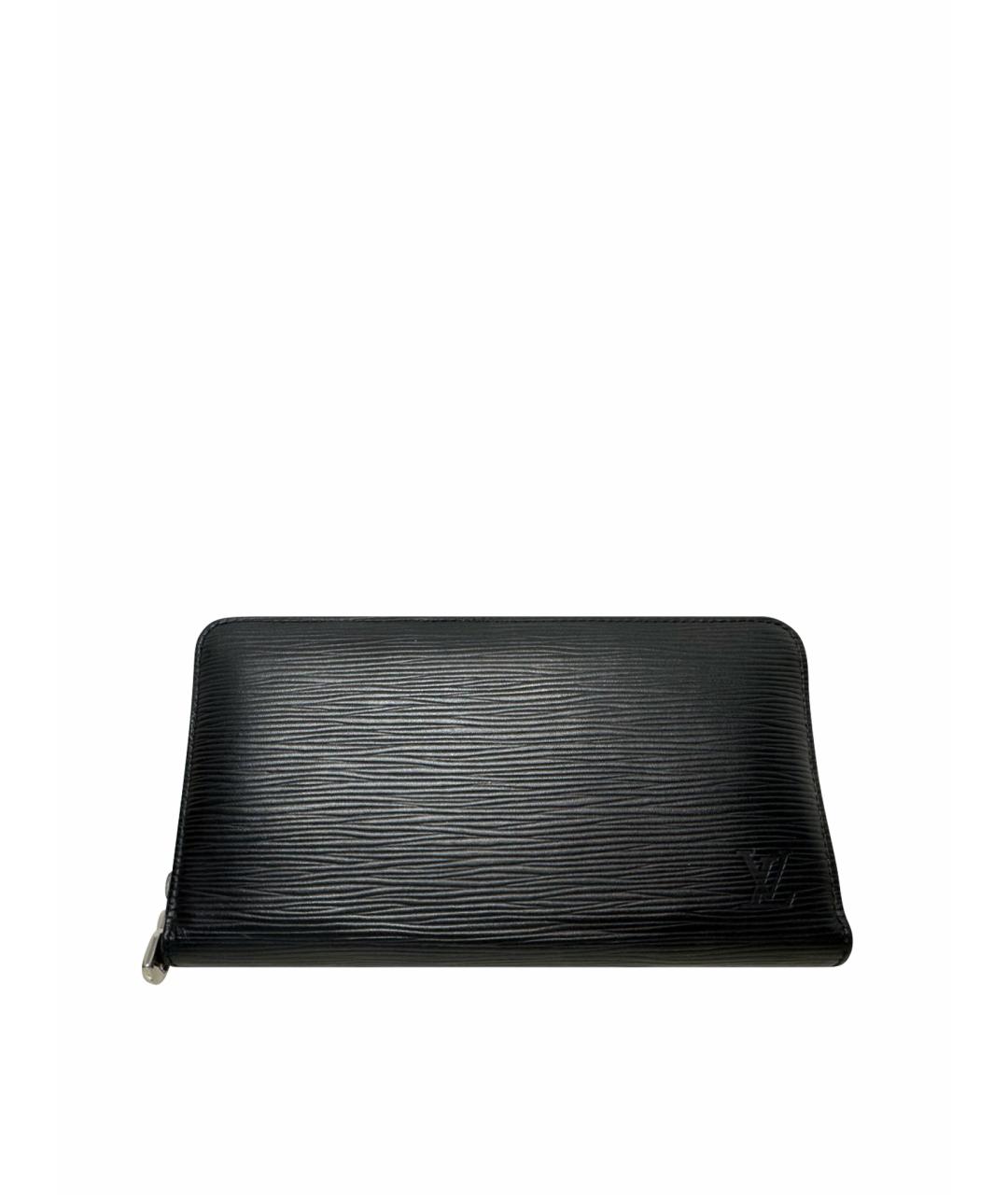 LOUIS VUITTON Черный кожаный кошелек, фото 1
