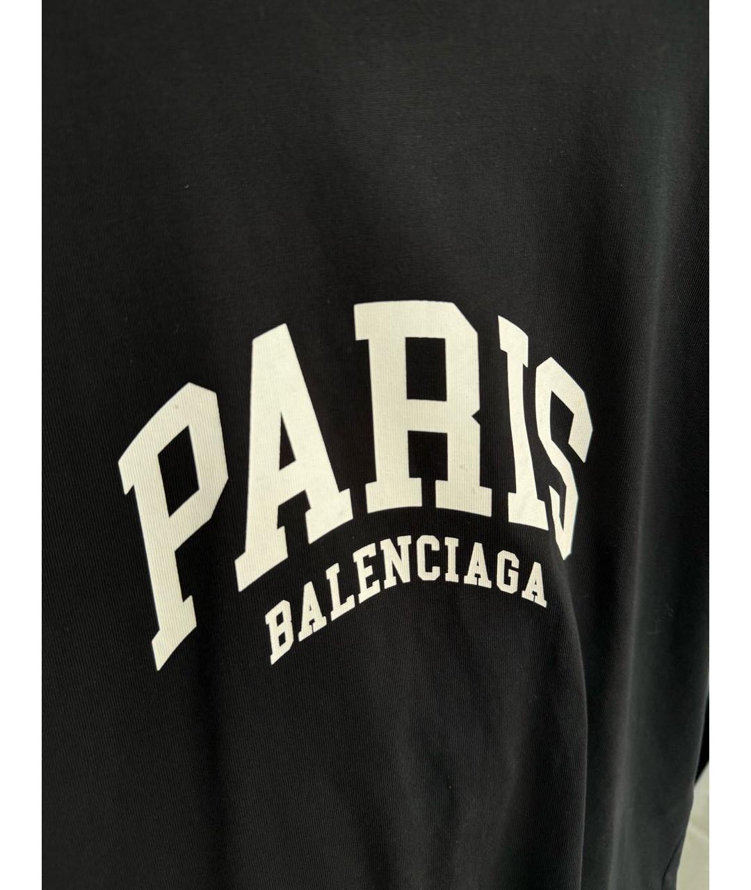 BALENCIAGA Черная хлопковая футболка, фото 5