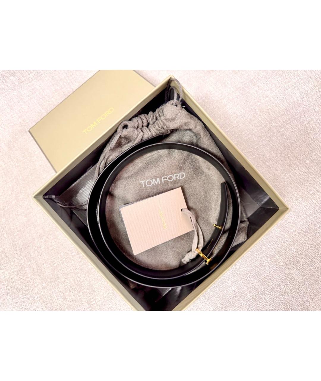 TOM FORD Черный кожаный ремень, фото 8