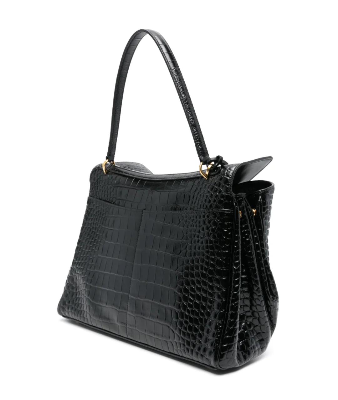 BALENCIAGA Черная кожаная сумка тоут, фото 3