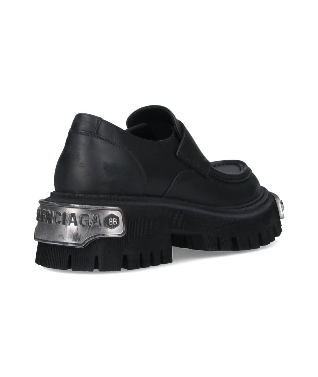 BALENCIAGA Черные кожаные лоферы, фото 4