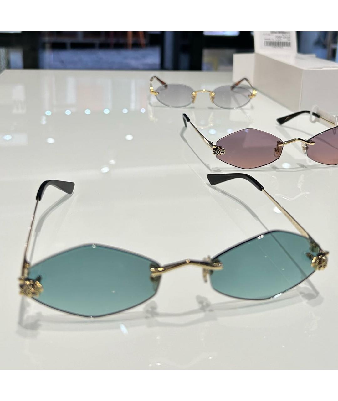 CARTIER Золотые металлические солнцезащитные очки, фото 2