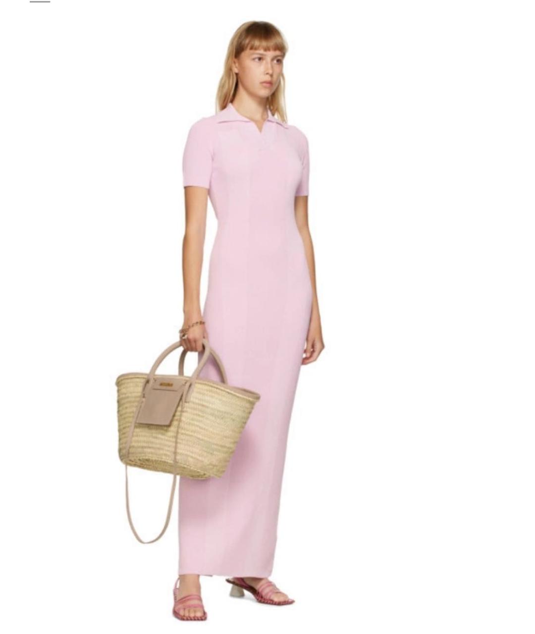 JACQUEMUS Розовое вискозное повседневное платье, фото 4