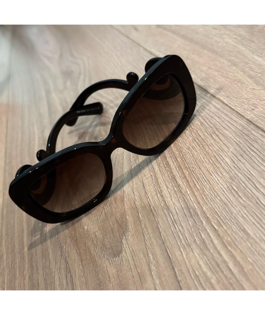 PRADA Коричневые пластиковые солнцезащитные очки, фото 2
