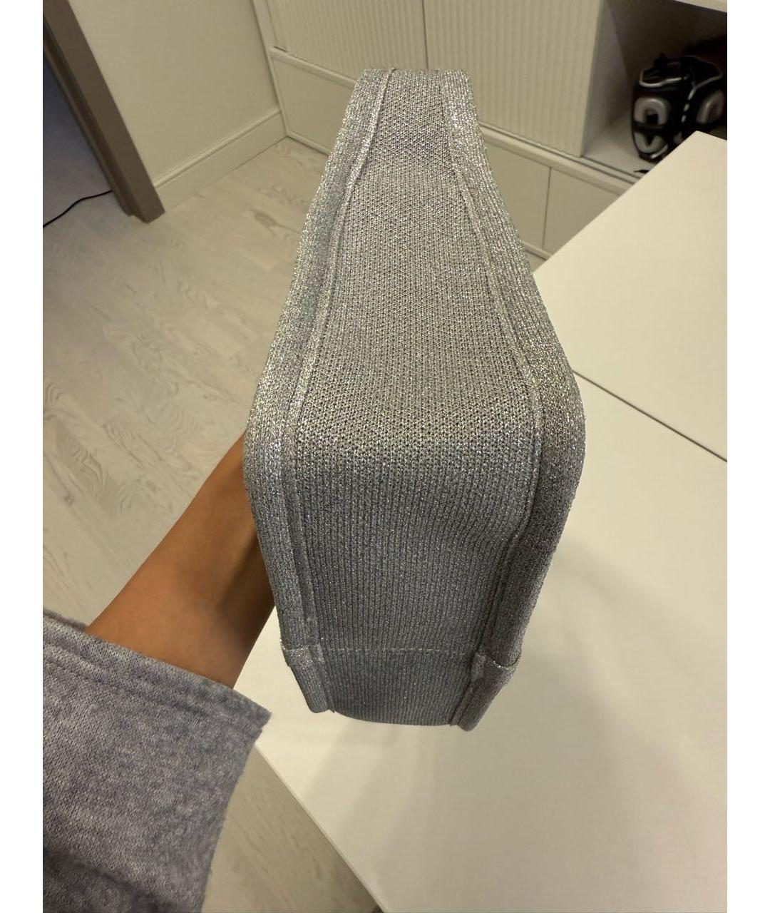 ALEXANDER WANG Серебряная тканевая сумка с короткими ручками, фото 4