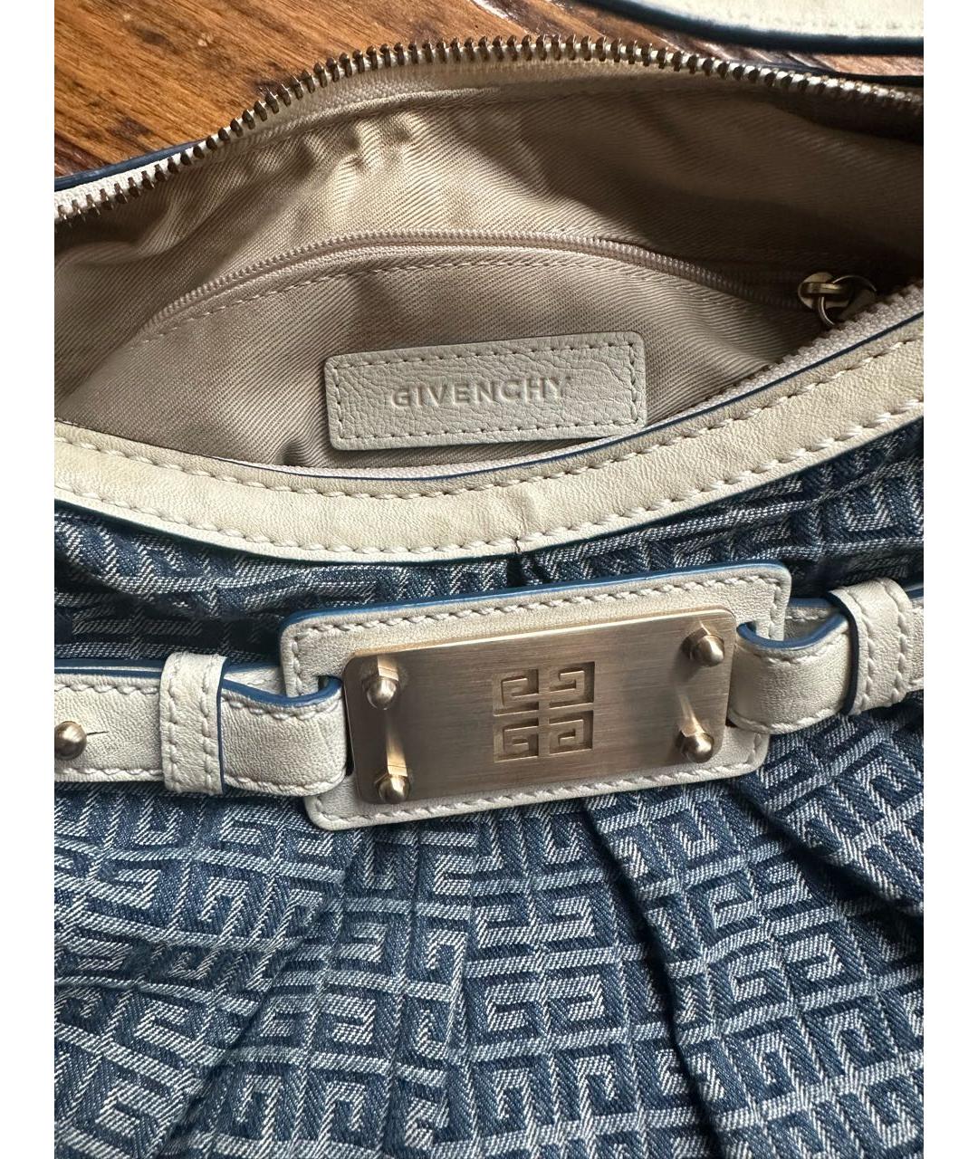 GIVENCHY Темно-синяя тканевая сумка с короткими ручками, фото 3