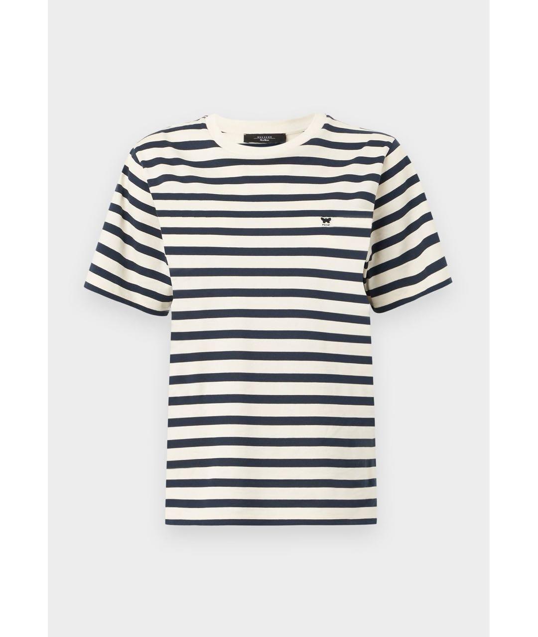 WEEKEND MAX MARA Черная хлопковая футболка, фото 6