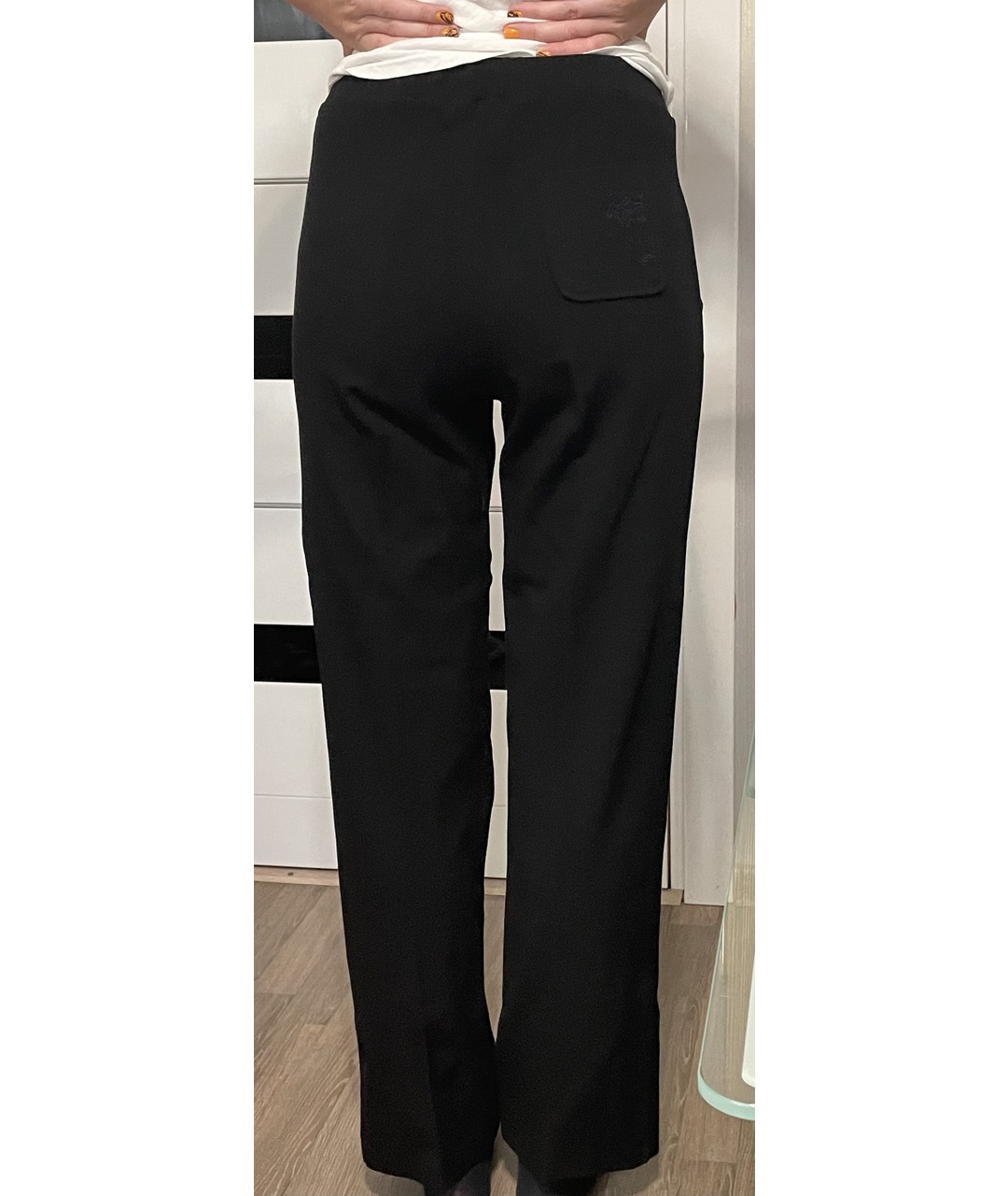 VERSACE COLLECTION Черные вискозные прямые брюки, фото 2