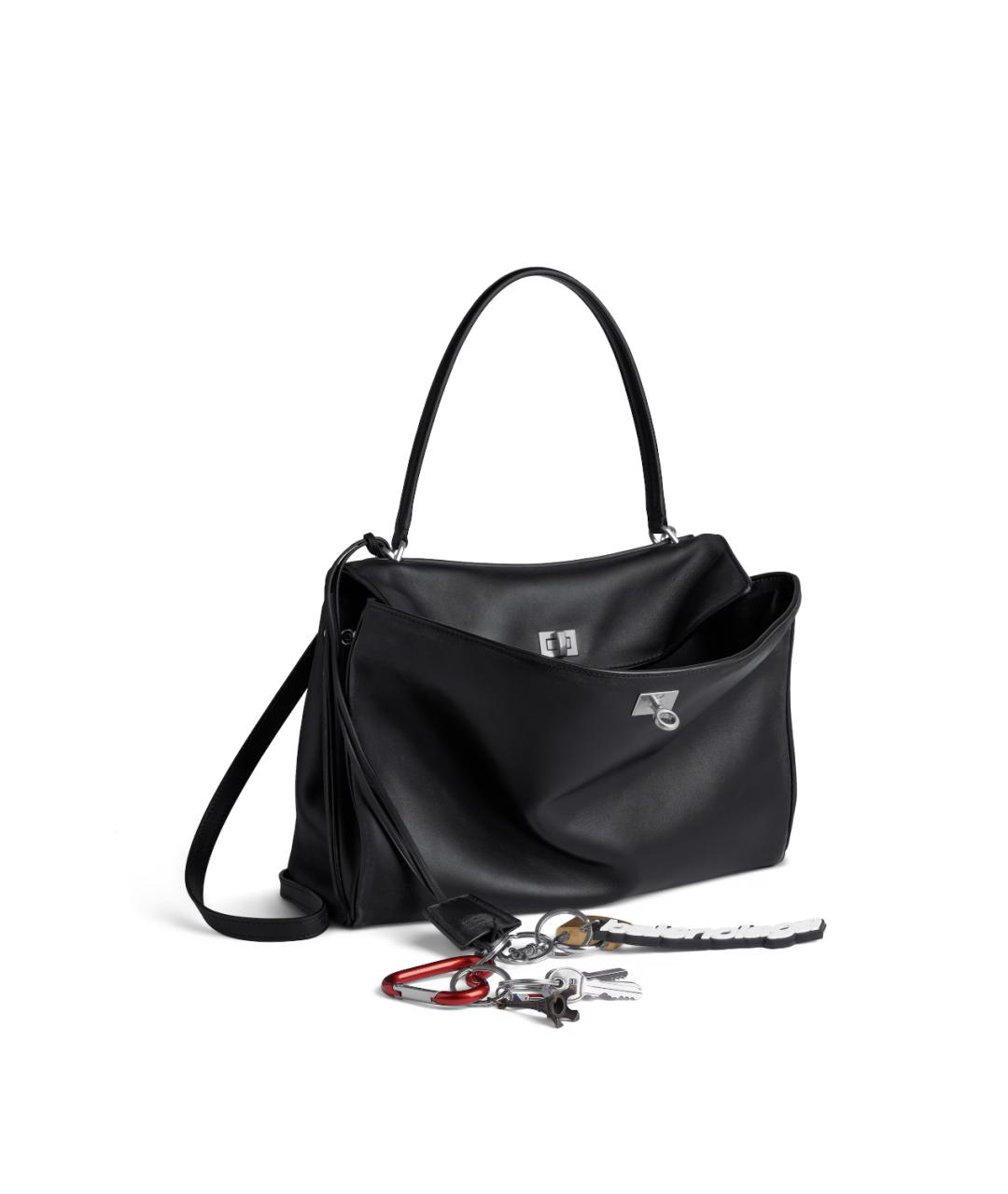 BALENCIAGA Черная кожаная сумка тоут, фото 2
