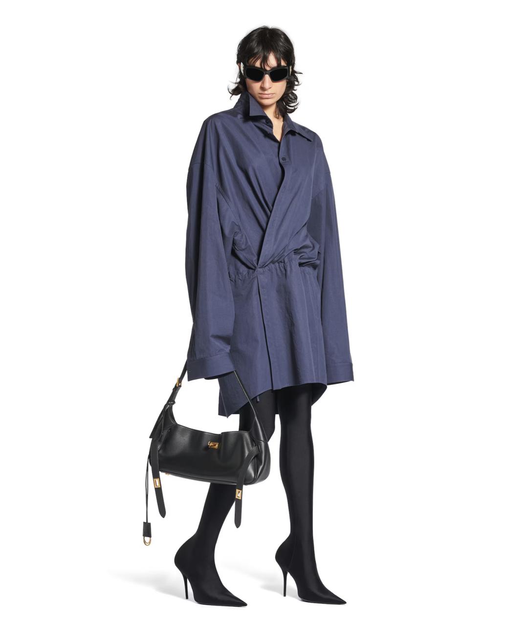 BALENCIAGA Черная кожаная сумка через плечо, фото 6