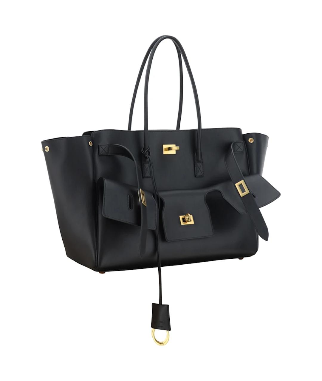 BALENCIAGA Черная кожаная сумка тоут, фото 2