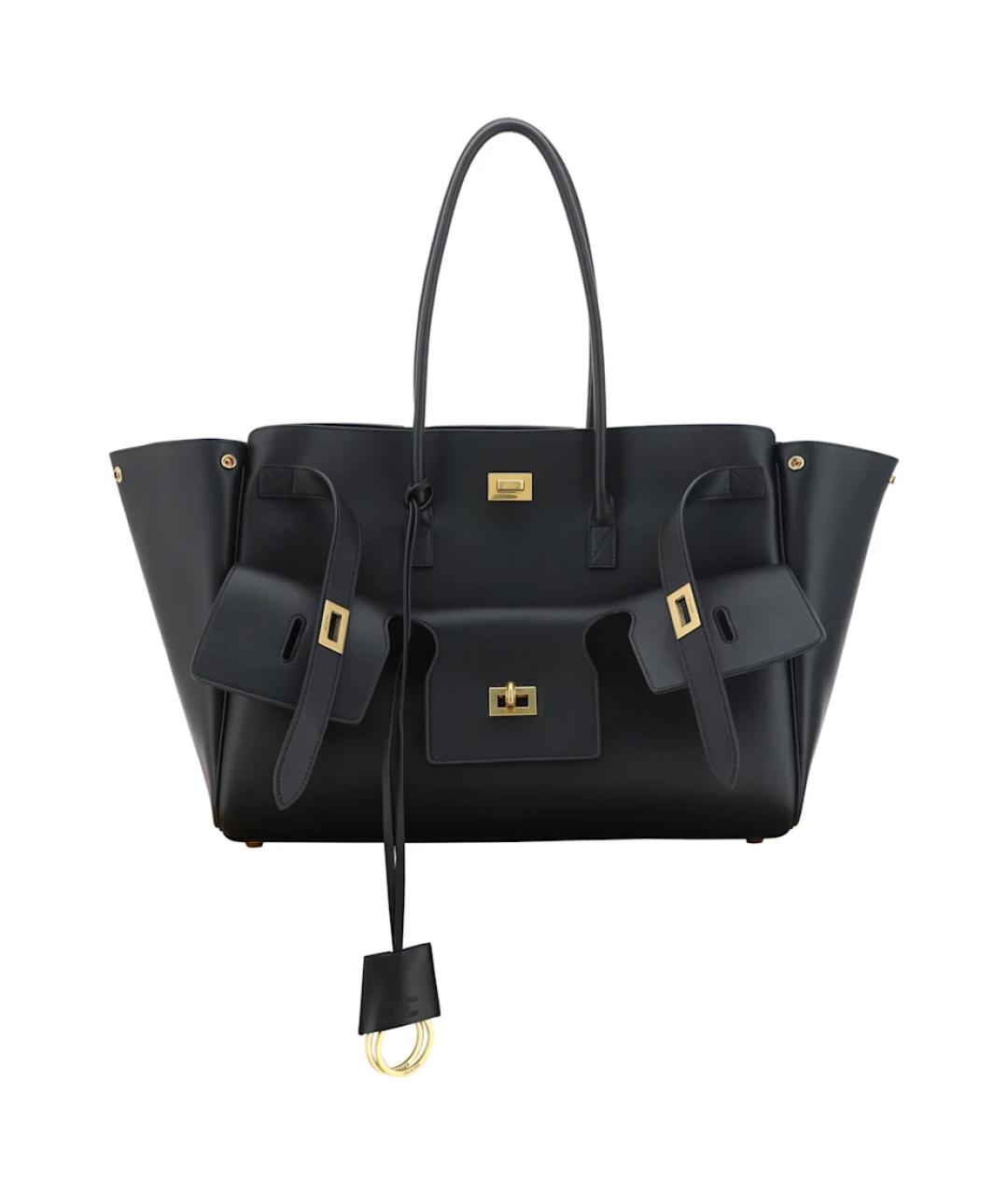 BALENCIAGA Черная кожаная сумка тоут, фото 1
