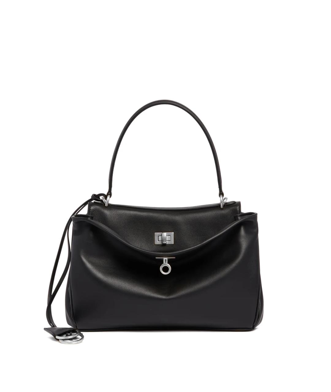 BALENCIAGA Черная кожаная сумка тоут, фото 1