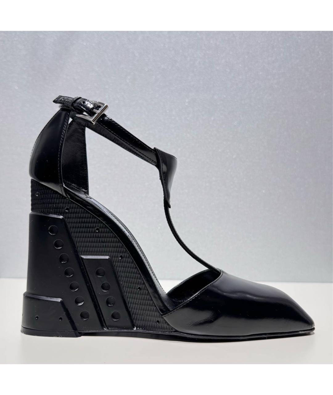 PRADA Черные кожаные босоножки, фото 9