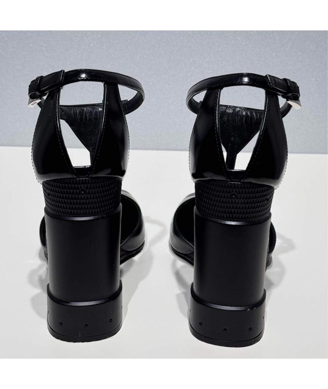 PRADA Черные кожаные босоножки, фото 4