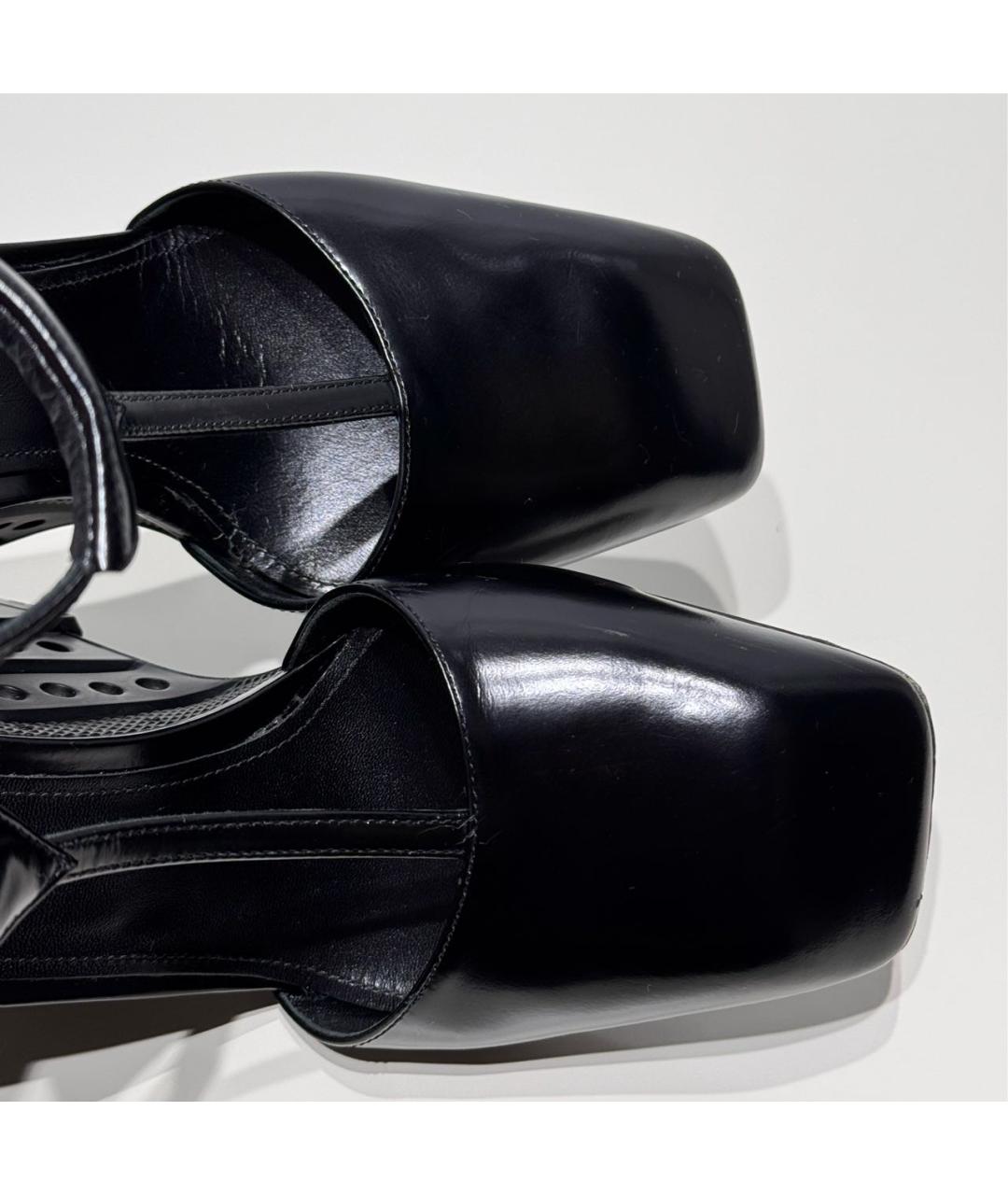 PRADA Черные кожаные босоножки, фото 7
