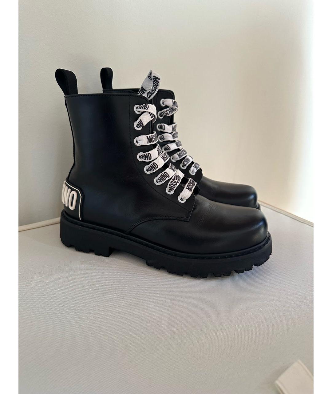 MOSCHINO KIDS Черные кожаные ботинки, фото 4