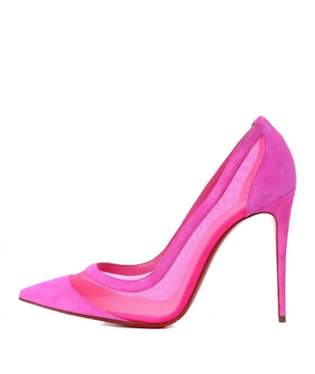 CHRISTIAN LOUBOUTIN Фуксия замшевые туфли, фото 7