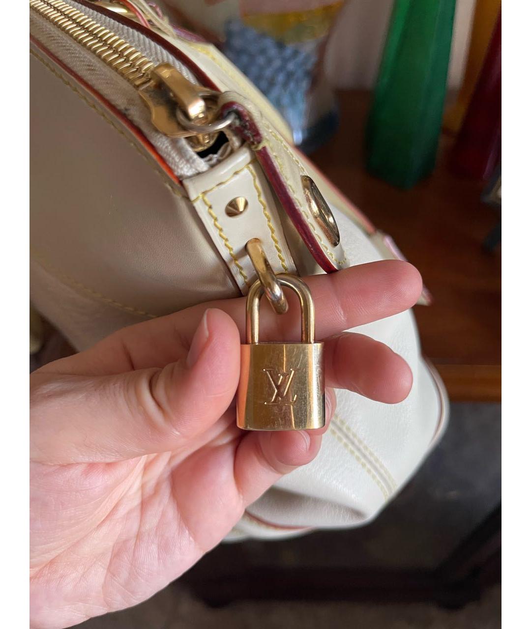 LOUIS VUITTON Бежевая кожаная сумка через плечо, фото 6
