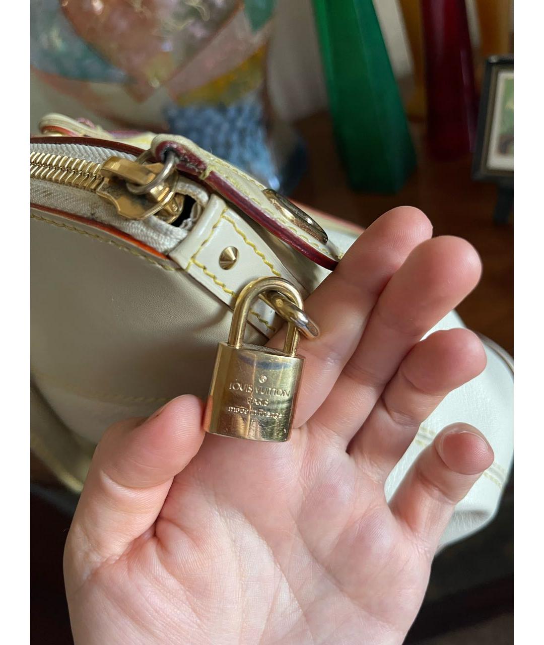 LOUIS VUITTON Бежевая кожаная сумка через плечо, фото 5