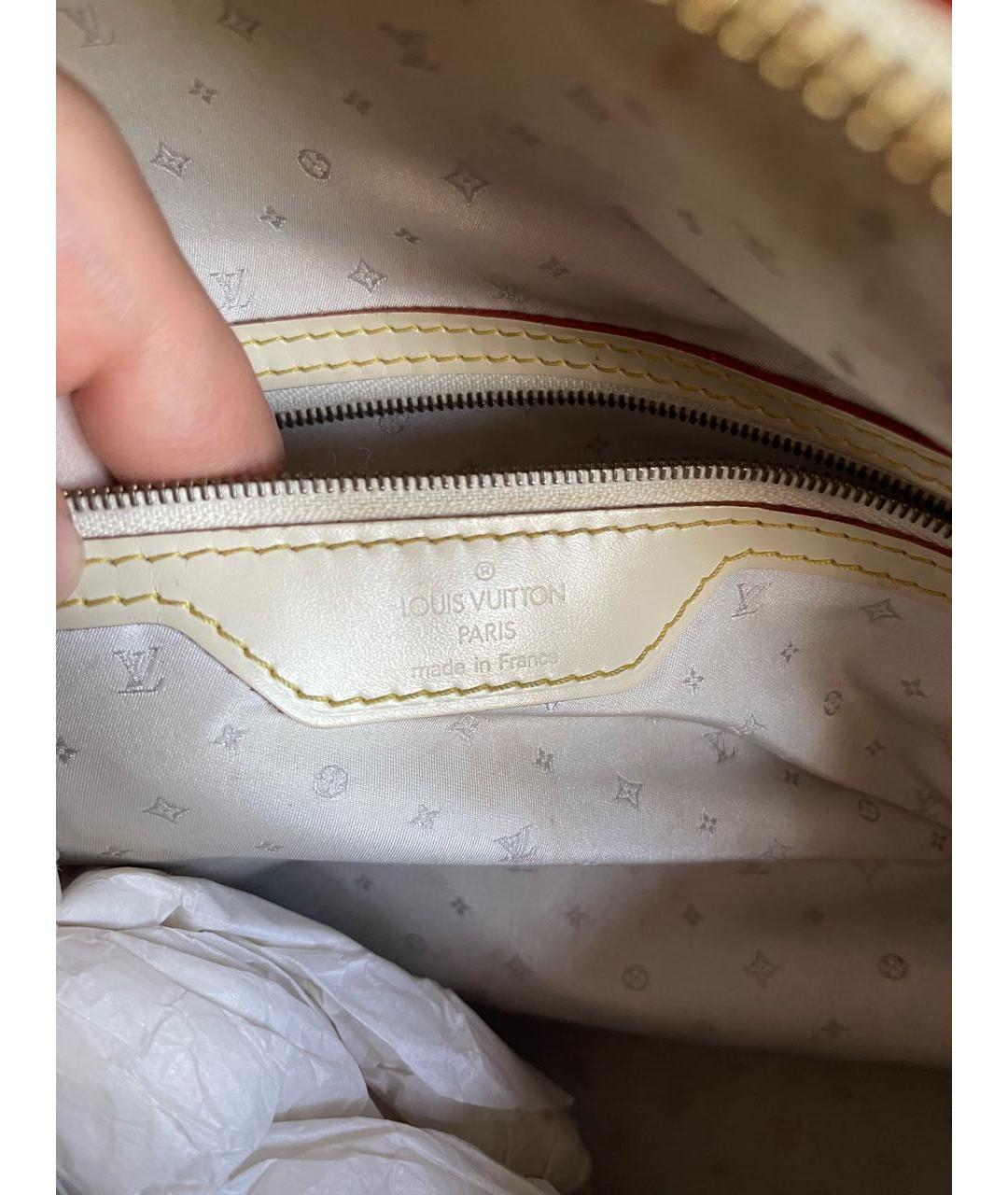 LOUIS VUITTON Бежевая кожаная сумка через плечо, фото 4