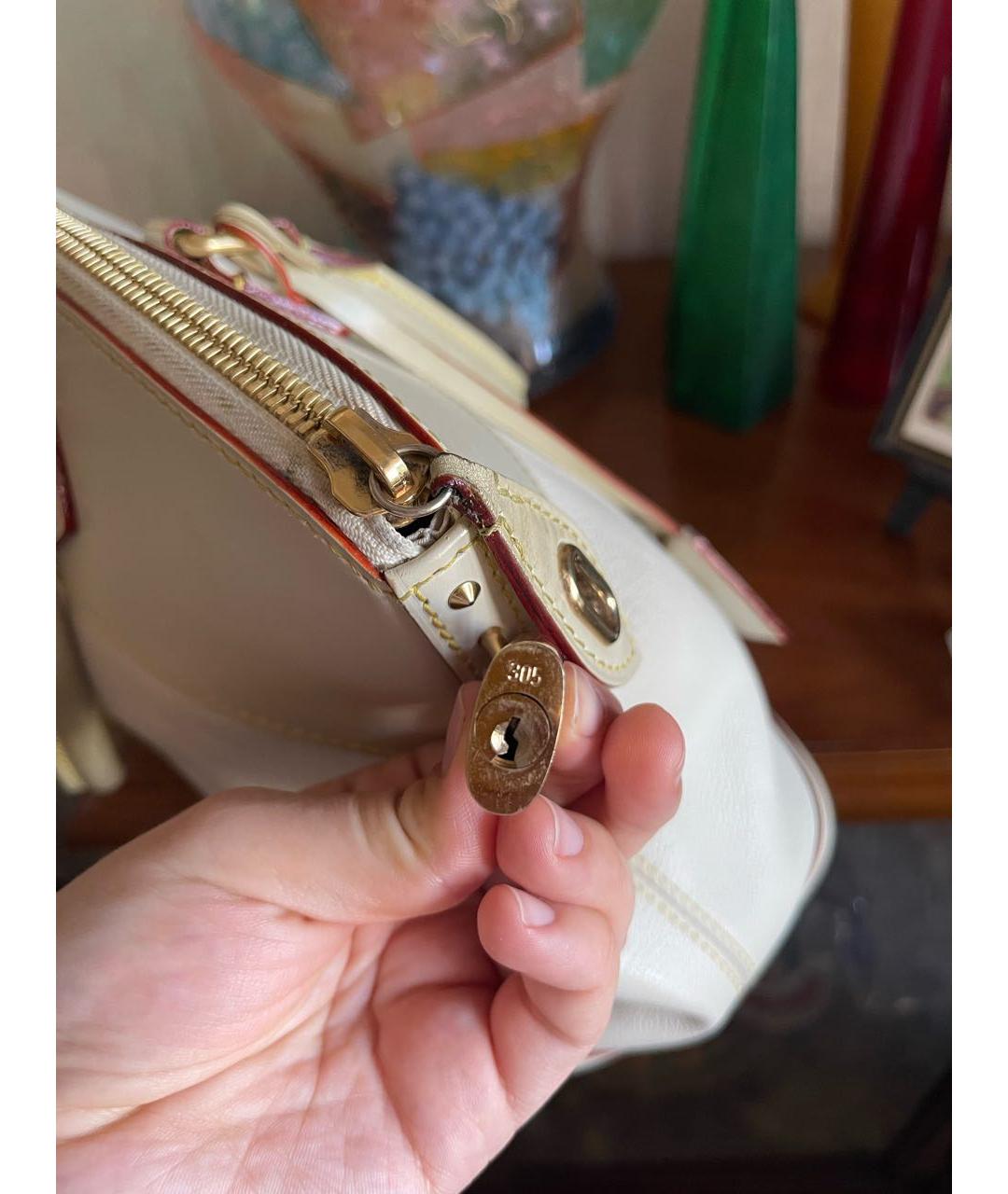 LOUIS VUITTON Бежевая кожаная сумка через плечо, фото 2