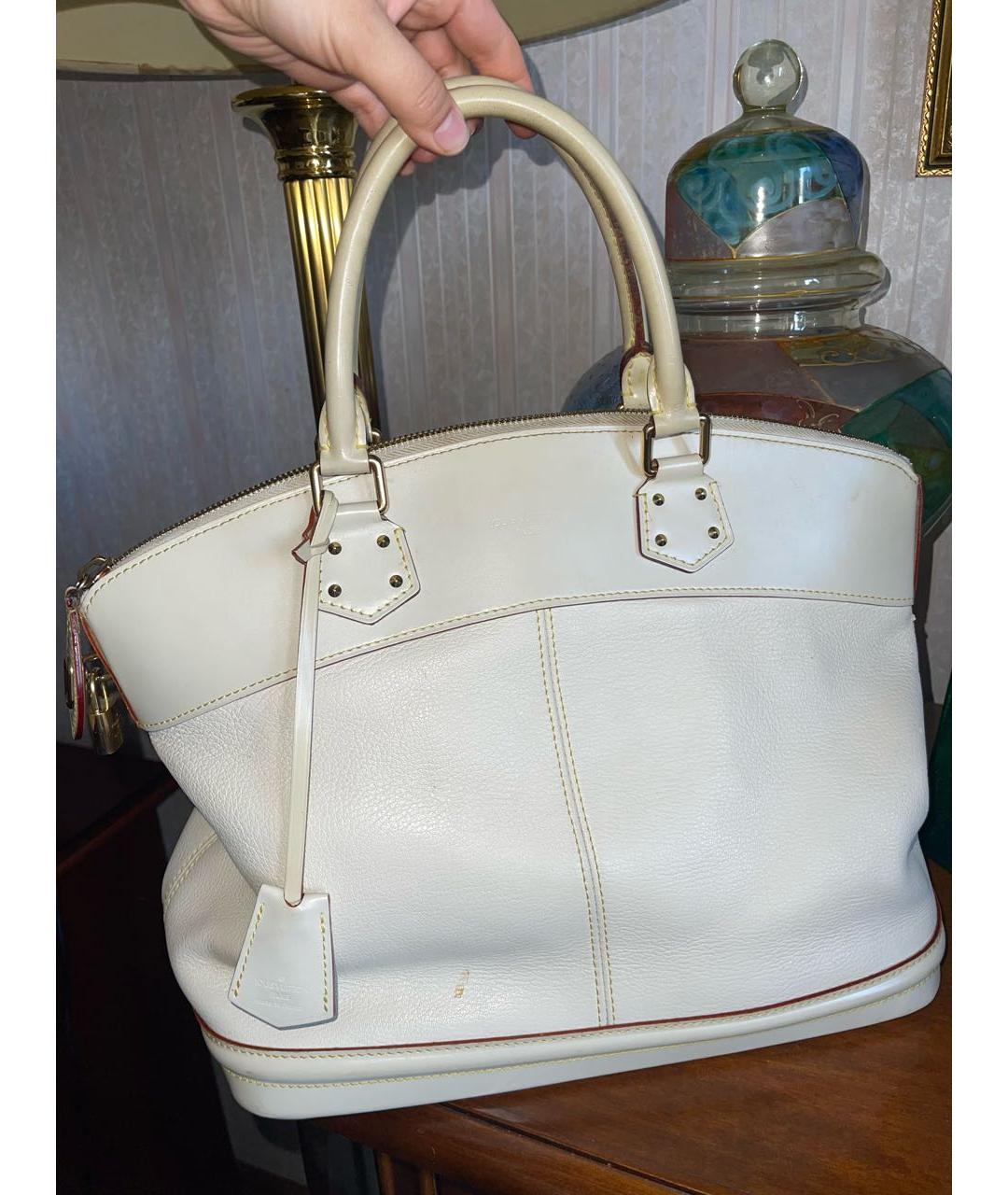 LOUIS VUITTON Бежевая кожаная сумка через плечо, фото 8