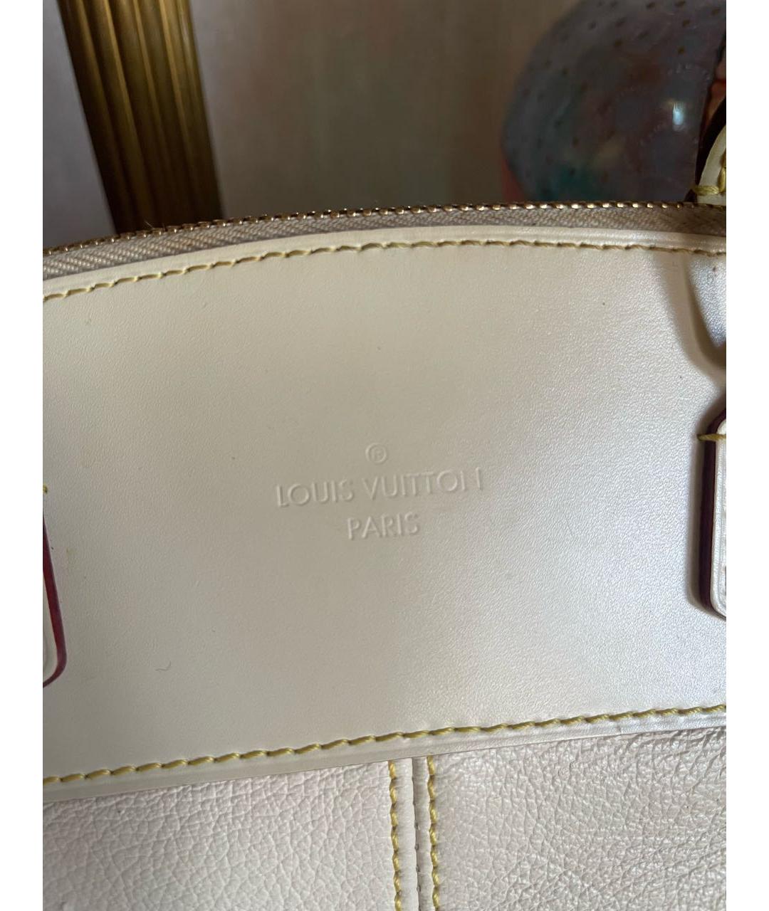 LOUIS VUITTON Бежевая кожаная сумка через плечо, фото 3