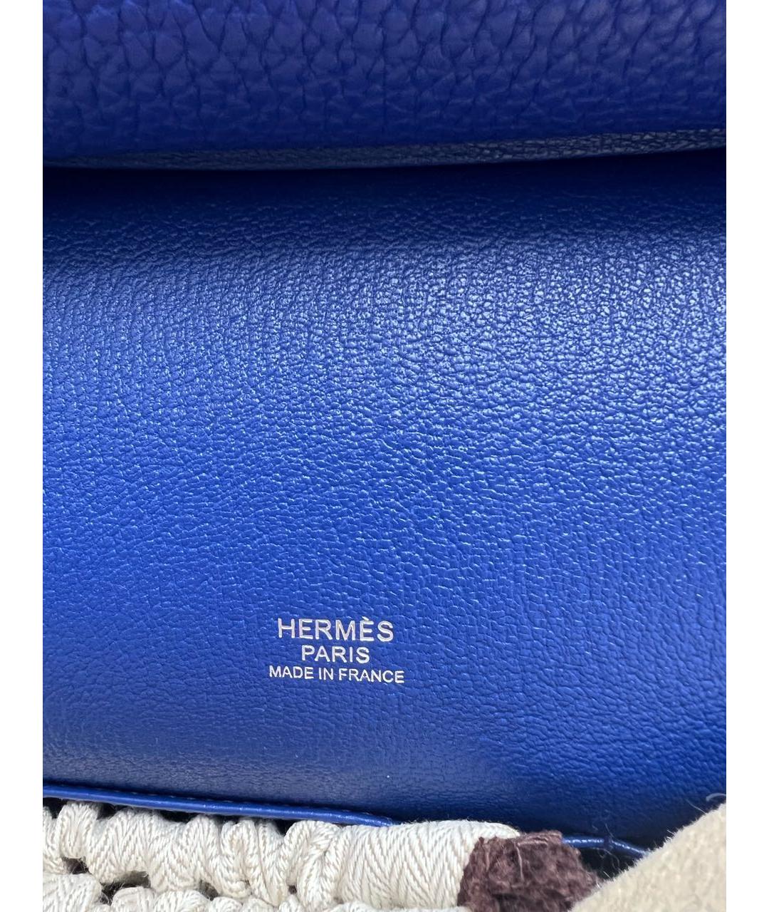 HERMES Синяя кожаная сумка через плечо, фото 6