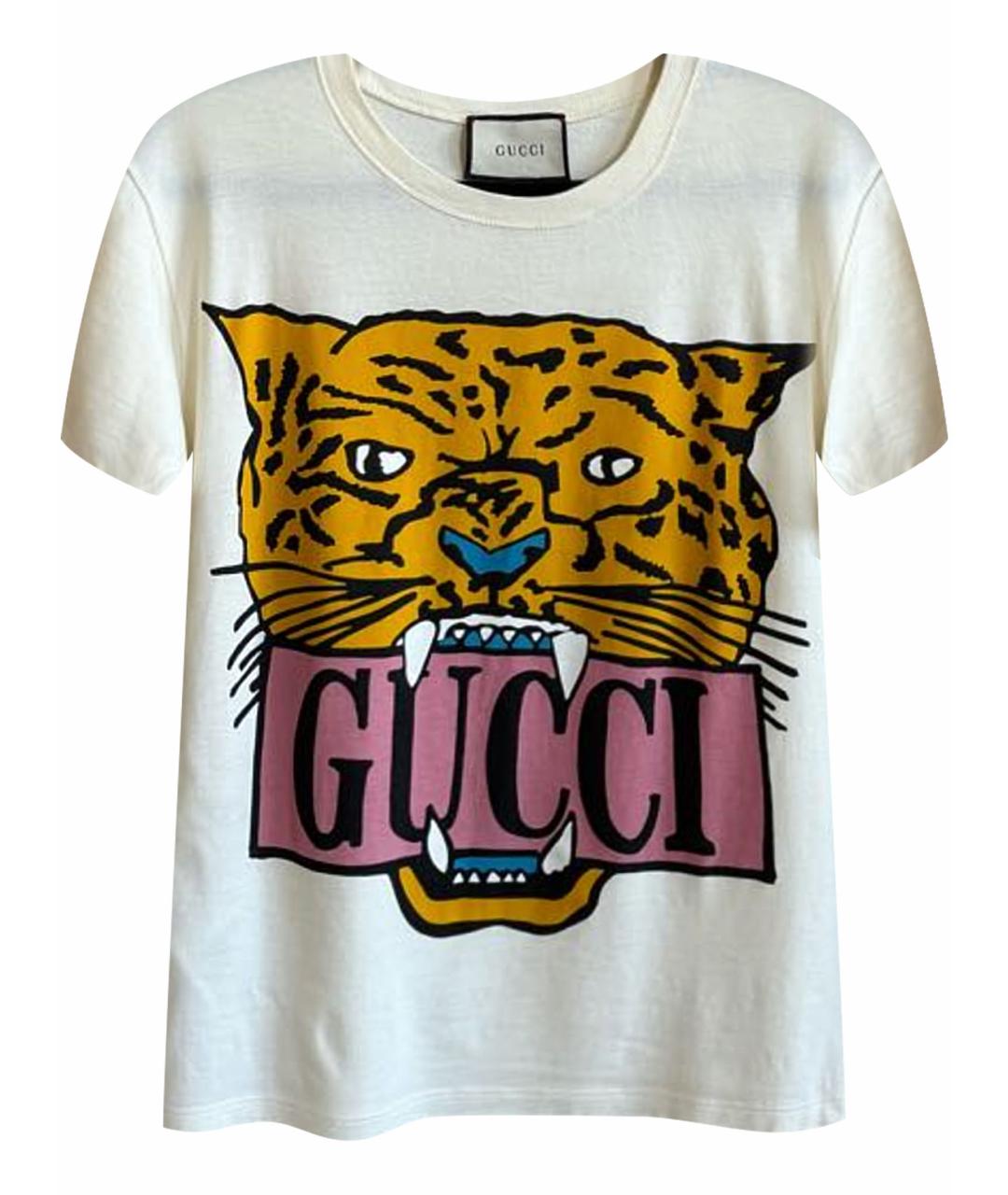 GUCCI Белая хлопковая футболка, фото 1
