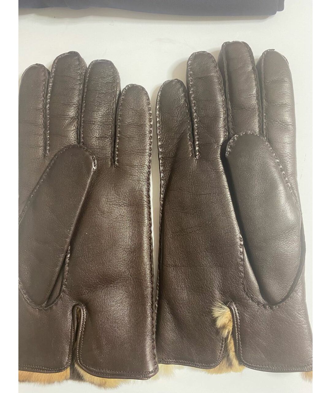 GIORGIO ARMANI Коричневые кожаные перчатки, фото 2