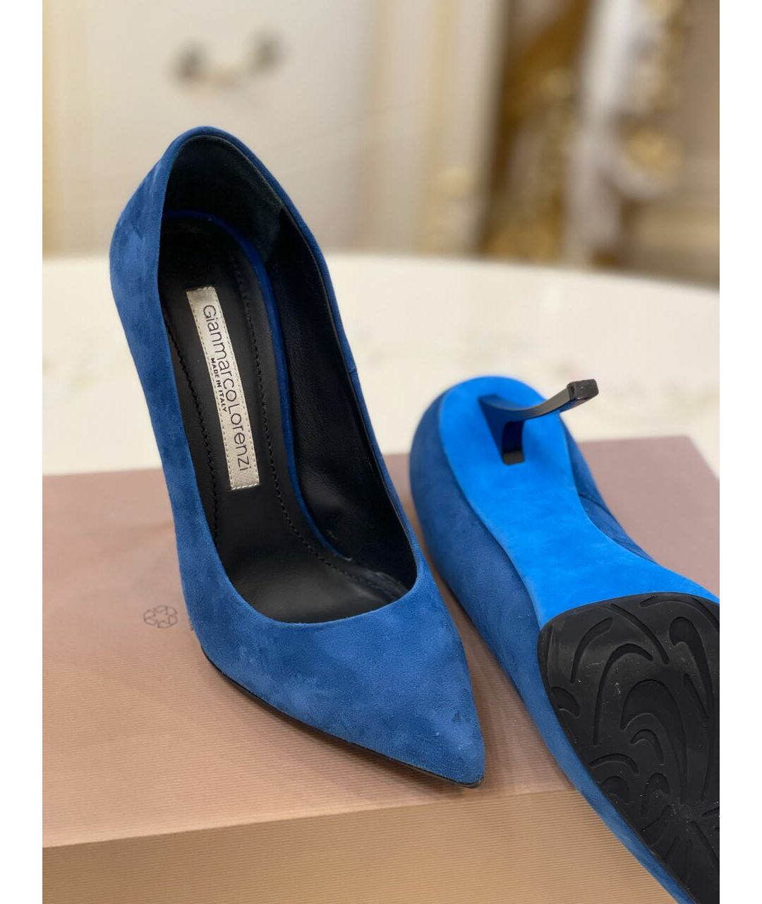 GIAN MARCO LORENZI Синие замшевые туфли, фото 2