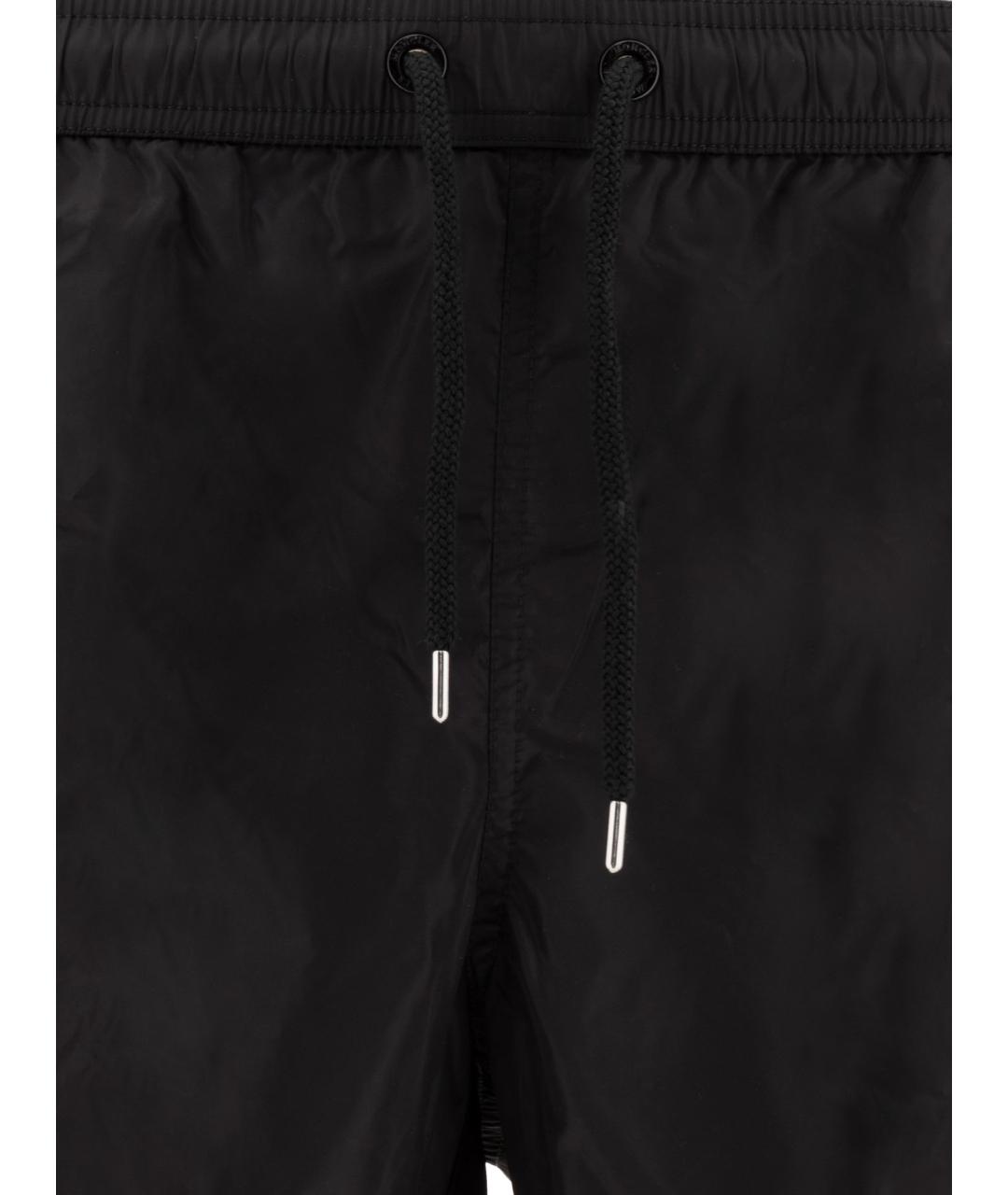 MONCLER Черные полиэстеровые шорты, фото 3