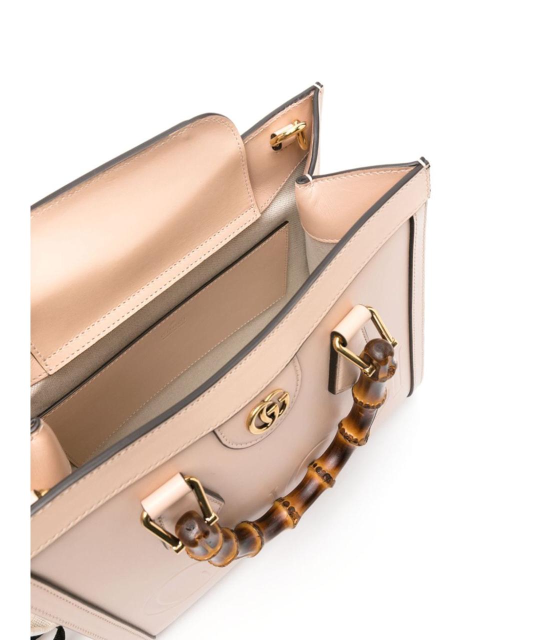 GUCCI Розовая кожаная сумка с короткими ручками, фото 5