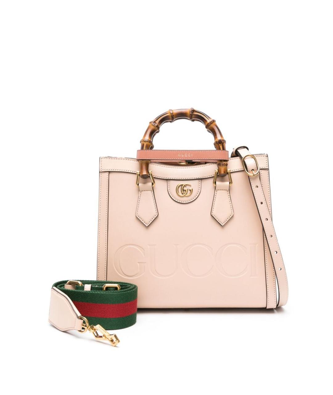 GUCCI Розовая кожаная сумка с короткими ручками, фото 3