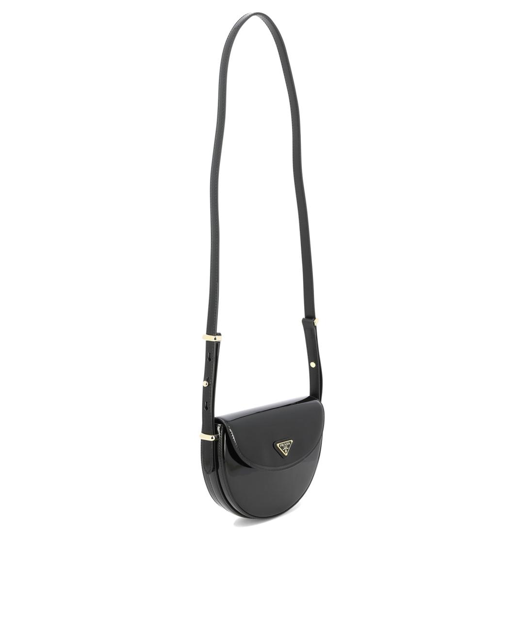 PRADA Черная сумка через плечо из лакированной кожи, фото 2