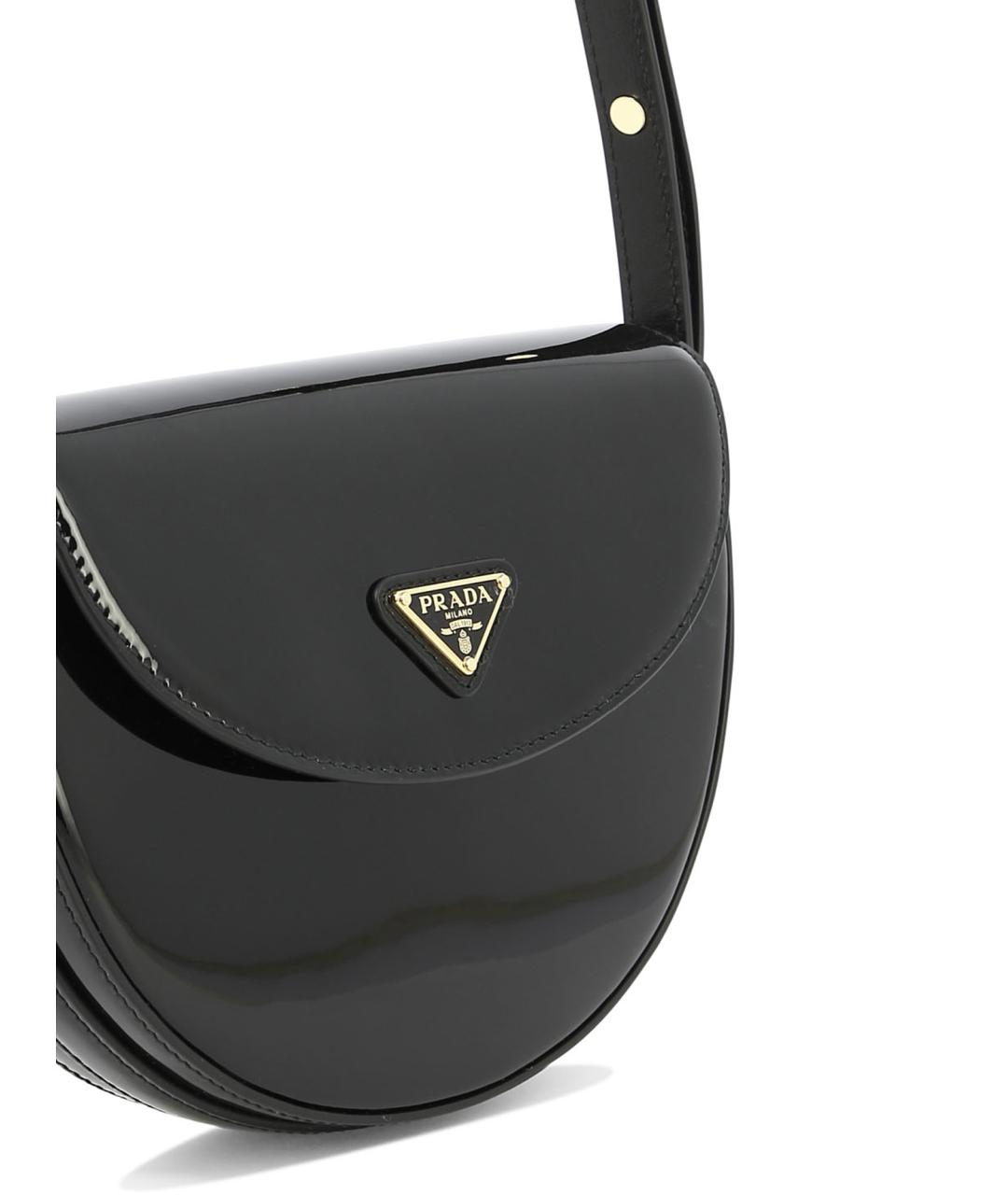 PRADA Черная сумка через плечо из лакированной кожи, фото 4