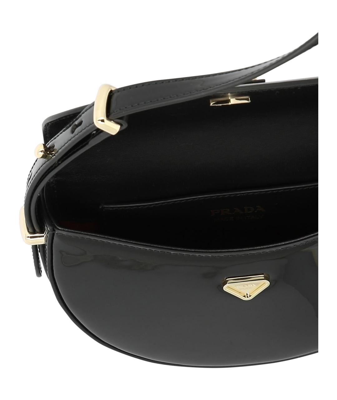 PRADA Черная сумка через плечо из лакированной кожи, фото 5