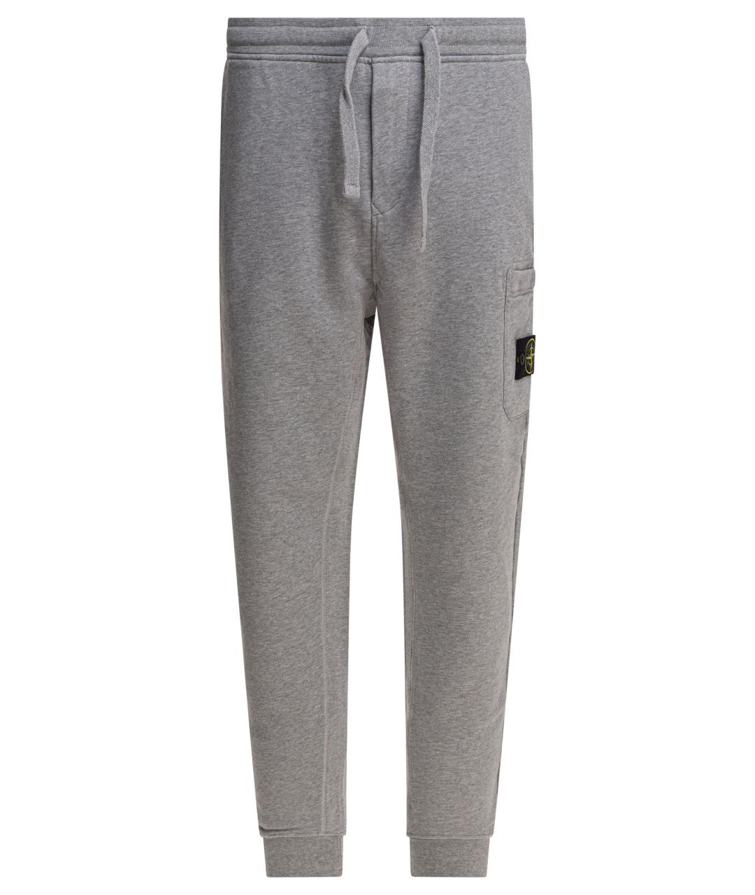 STONE ISLAND Серые хлопковые повседневные брюки, фото 1