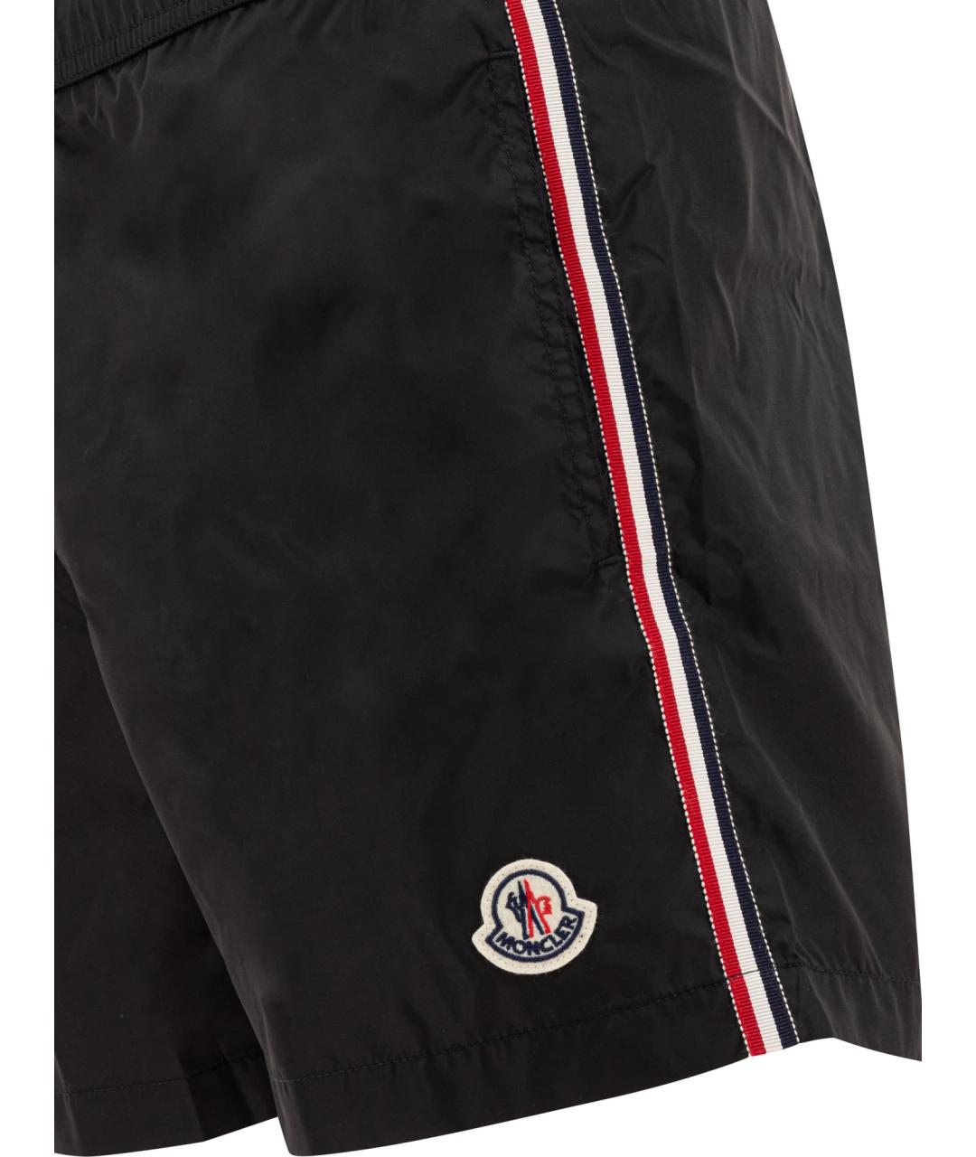 MONCLER Черные полиэстеровые шорты, фото 4