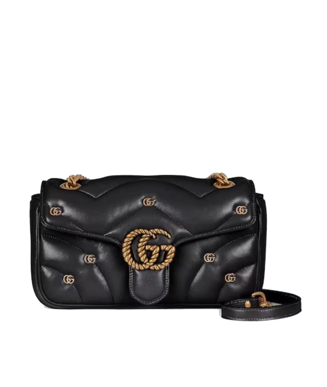 GUCCI Черная кожаная сумка через плечо, фото 1
