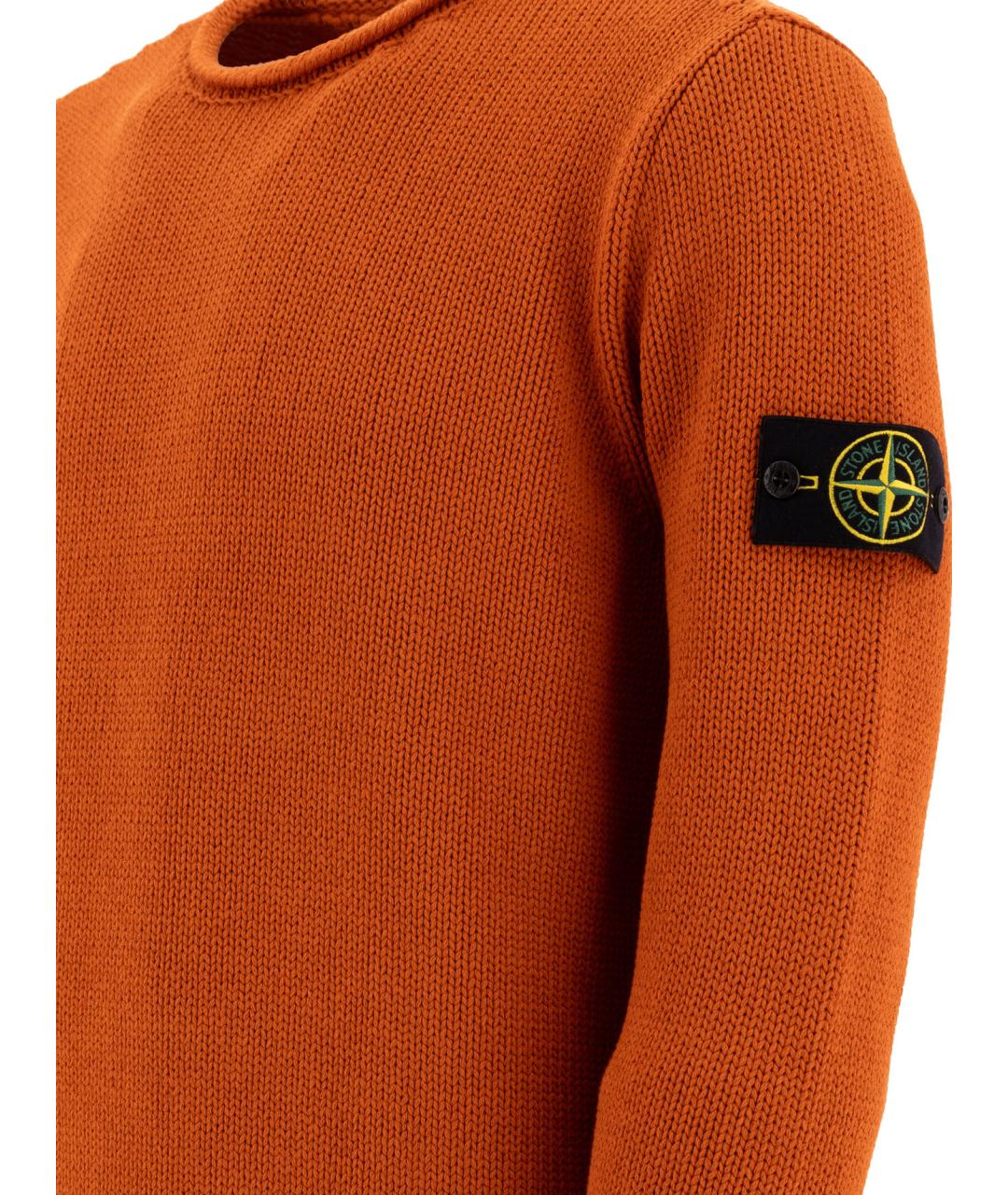 STONE ISLAND Оранжевый хлопковый джемпер / свитер, фото 4
