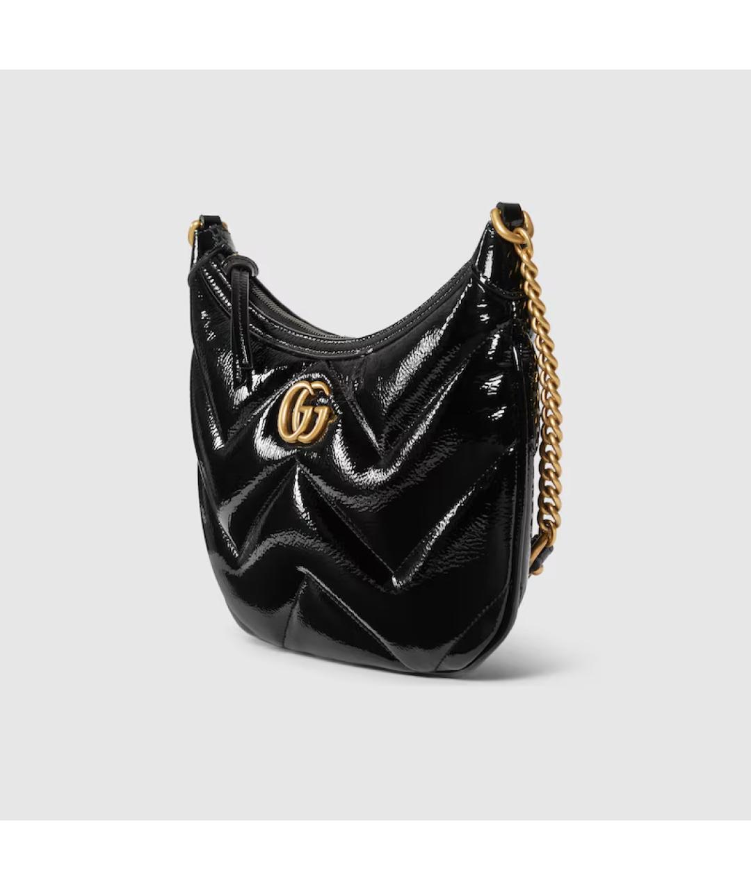 GUCCI Черная сумка через плечо из лакированной кожи, фото 2