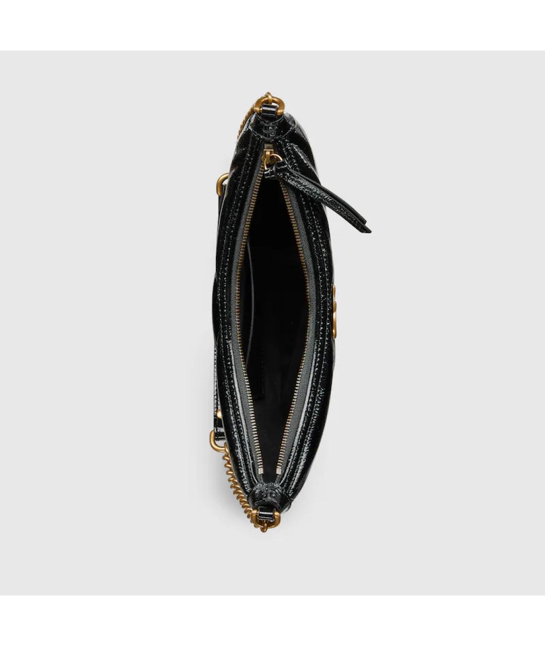GUCCI Черная сумка через плечо из лакированной кожи, фото 6