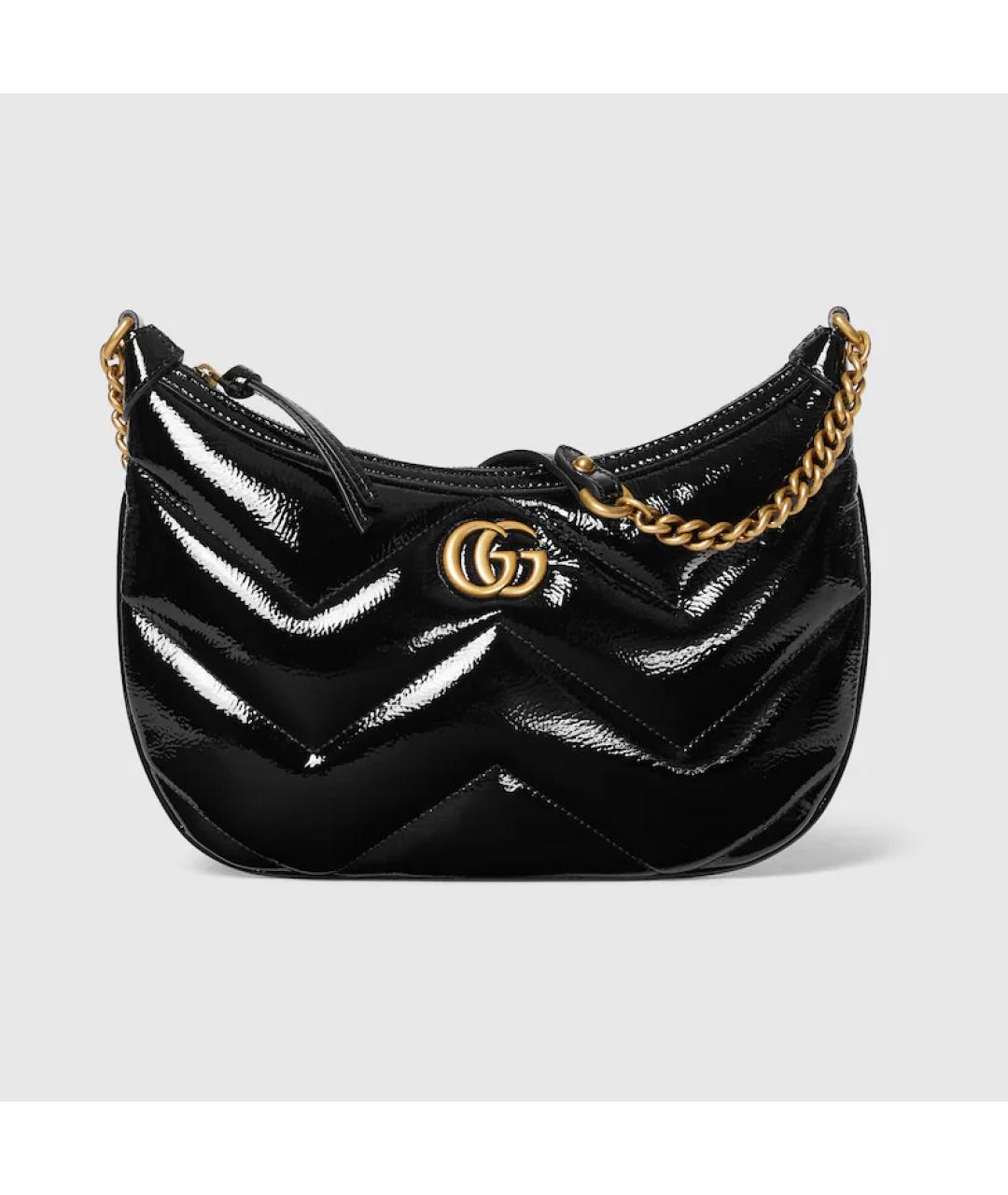 GUCCI Черная сумка через плечо из лакированной кожи, фото 7