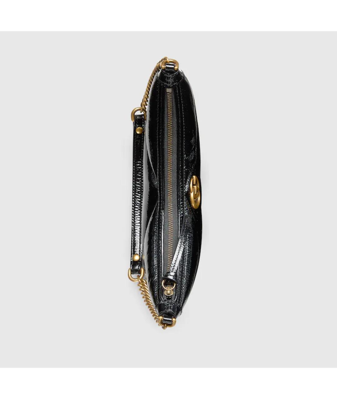 GUCCI Черная сумка через плечо из лакированной кожи, фото 5