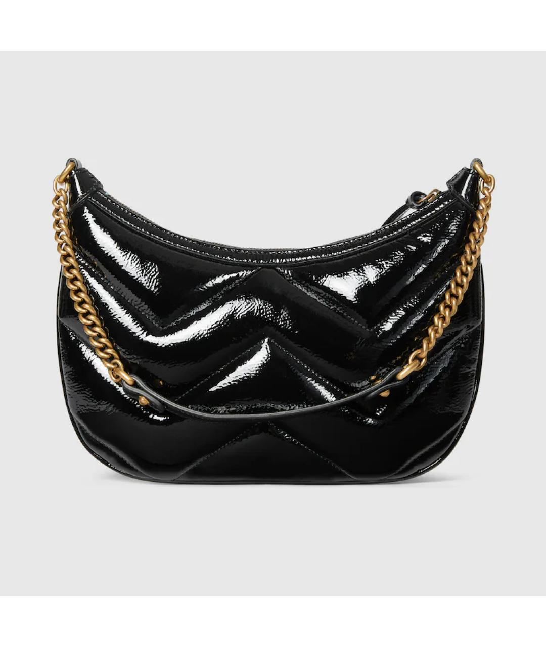 GUCCI Черная сумка через плечо из лакированной кожи, фото 3